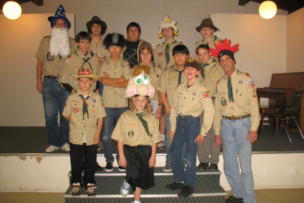 the troop wearing crazy hats